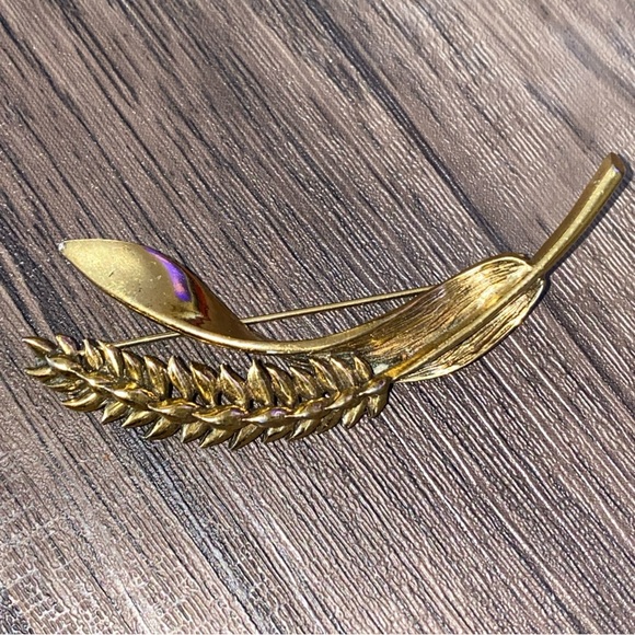 ZENTALL BROOCH GOLD TONE VINTAGE Wheat - Picture 4 of 9
